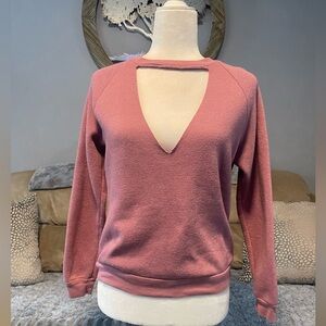 Project Social T deep cut vneck sweatshirt